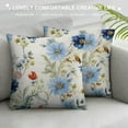 thumbnail image 3 of Nawypu  Watercolor Flower Throw Pillow Cushion Cover, Wildflowers and Cornflowers Daisies Blooms Flower Buds, Decorative Rectangle Accent Pillow Case, Green Marigold, 3 of 5