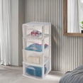 thumbnail image 3 of Italhome Cajonera De Plástico, Cajonera Desarmable Organizador Multiusos De Color Blanco Con 4 Cajones Transparentes Fox, 3 of 9