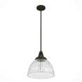 thumbnail image 5 of Hunter - Cypress Grove 1-light Onyx Bengal, Medium Size Pendant Light, Dimmable, Transitional Style, Dome Shaped, for Bedrooms, Dining, Living Rooms - 19250, 5 of 8