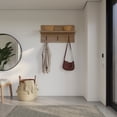 thumbnail image 2 of Nexera Porto Entryway Wall-Mounted Coat Rack, Brown Oak, 2 of 7