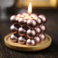 thumbnail image 6 of Efavormart 2 Pack | Shiny Metallic Rose Gold 2" Bubble Cube Paraffin Wax Candles, Unscented Square Pillar Candle, Party Favor Gift, 6 of 11