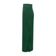 thumbnail image 6 of Ashirexll Maxi Skirt with Slit, High Waisted Skirts for Women, Versatile Half Skirt Solid Color Elastic Wrapped Hip Skirt Split Skirt Green 3XL, 6 of 8
