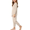 thumbnail image 6 of Agkizg Girls 2 Piece Summer Outfit Set Long Sleeve Round Neck Top and Pants Cozy Winter Matching Set for Big Kids, 6 of 6