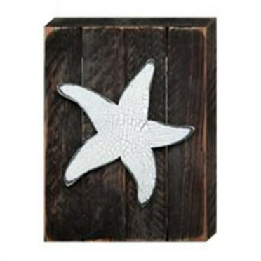 Designocracy 98531-08 Nautical Starfish Art on Board Wall Decor
