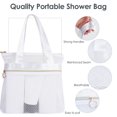 thumbnail image 6 of DODAMOUR 2 Packs Mesh Shower Caddy, Portable Shower Tote Bag for College Dorm, Travel Hanging Toiletry Bath Organizer with Zipper (White), 6 of 6