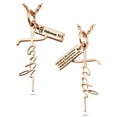 thumbnail image 3 of Woman's Solid 14K Rose Gold Faith Cross Necklace- Hebrews 11:1 by Shields of Strength, 3 of 4