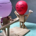 thumbnail image 5 of 2 Players Balloon Bamboo Man Battle - Handmade Wooden Fencing Puppets For Thrilling 2 Player Battles - Fast-paced Balloon Fight Party Game, 5 of 5