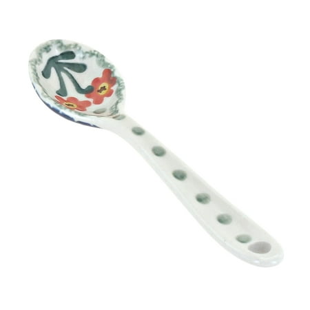 

Blue Rose Polish Pottery Peach Posy Sugar Spoon