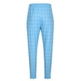 thumbnail image 5 of AHTJRT Mens Casual Plaid Dress Pants Slim Fit Tapered Leg Stretch Cinch Chinos Sky Blue 3XL, 5 of 6