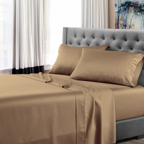 EIGTHTAIL King Size 800 Thread Count Luxury Extrasoft 100% Egyptian Cotton 4 Piece Sheets Set in Hotel Quality Dark Grey Solid 16 Inch Deep Pocket