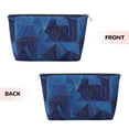 thumbnail image 2 of Leather Travel Bag Wash Bag Makeup Bag Storage Bag 7×5×2.4in For Daily Carrying And Short Trip Blue Geometric Lines_2, 2 of 8