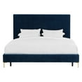 thumbnail image 3 of TOV Furniture Delilah Navy Textured Velvet Bed King, 3 of 6