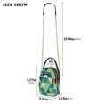 thumbnail image 3 of IAUYY Small Crossbody Bags for Women 15*21*8cm Leather Purses for Women Removable Strap with 3 Zipper Pocket Applicable to Birthday Gifts for Women,Green Triangle, 3 of 7