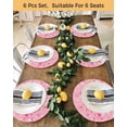 thumbnail image 4 of 15 Inch Round Placemats Set of 4, Pink Snowman Christmas Non Slip Heat Insulation PP Table Mats, Xmas Balls Snowflake Washable Place Mats for Kitchen Dining Party Table Decor, 4 of 7