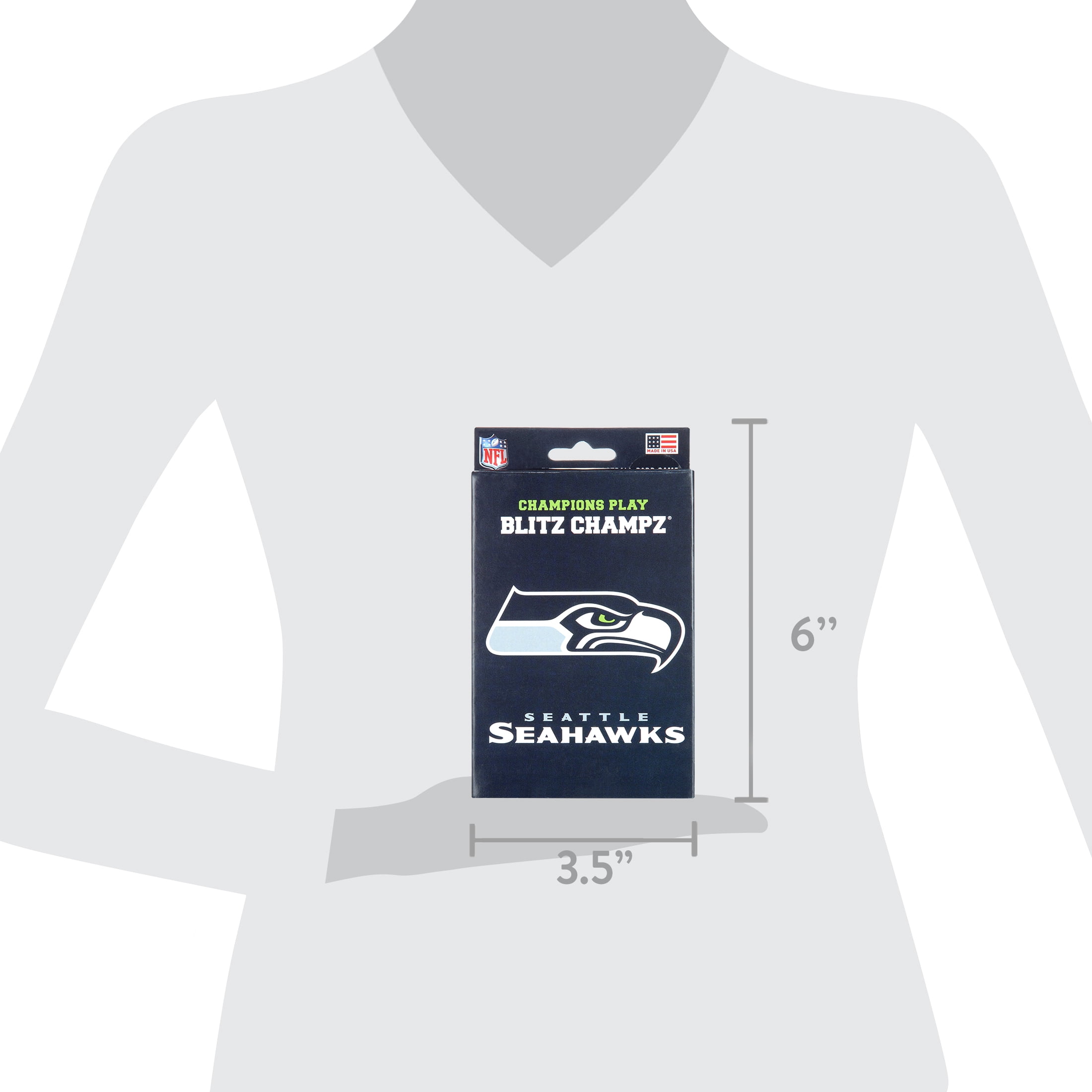 Blitz Champz Seattle Seahawks Card Game, Family Game for Adults & Kids, Easy-To-Learn Party Game