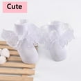 thumbnail image 7 of Girls Lace Ruffle Socks Double Frilly Princess Style Dress Socks Toddler Turn Cuff Socks 6 Pack, 7 of 7