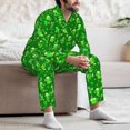 thumbnail image 7 of Fuzoiu St Patrick's Day2 Print Men's Long-Sleeved Pajama,Lounge Button Down Nightwear,Mens Notch Collar Pajama Set -Small, 7 of 7