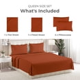 thumbnail image 2 of Sleepy Town Bed Sheets Set, Soft & Wrinkle Free Microfiber 4 Piece Queen Sheet Set Deep Pocket, Terracotta, 2 of 5