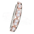 thumbnail image 3 of Mauli Jewels Rings for Women 0.15 Carat Two Tone Diamond Wedding Band 4-prong 14K Solid Rose & White Gold, 3 of 6