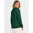 thumbnail image 4 of Women'S V Neck Long Sleeve Sweaters Dressy Casual Business Basic Knit Pullover Top Green L, 4 of 9