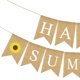 thumbnail image 5 of WORGEOUS Guirnalda de letras de verano feliz, banderines de fiesta hawaiana, pancarta de lino con forma de cola de milano, decoración de fiesta, 5 of 9