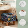 thumbnail image 6 of TSOVTHRID Cat Floral Starry Sky Print Stretch Ottoman Slipcover Folding Storage Stool Ottoman Cover Breathable Footstool Covers Slipcover Chair Covers for Living Room, 6 of 7