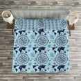 thumbnail image 3 of Ambesonne Compass Quilted Bedspread Set 3 Pcs, World Map Arrow Pattern, Queen Size, Pale Blue Indigo, 3 of 3