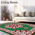 thumbnail image 2 of ODIKA 5'x7' Machine Washable Non-Slip Area Rug, Sunburst Medallion Interlocking Motif Design with Ornate Scrollwork Accents High Traffic Rug, Green, 718451, 2 of 7