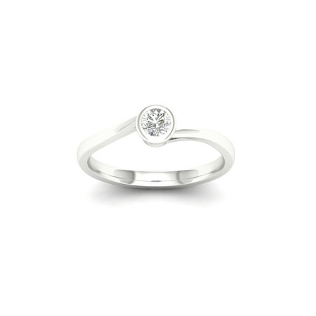 Tdw Diamond Promise Ring - Imperial 1/5Ct TDW Diamond 10k White Gold Solitaire Promise Ring (I-J, I2)