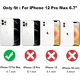 thumbnail image 7 of for iPhone 12 Pro Max Case [Support for Magsafe] Graphic Letter Love Pattern Magnetic Plating Screen Protector Luxury Elegant Case Camera Protector Soft Shockproof Corner Back Cover -Black, 7 of 7
