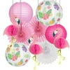 NYASAY Flamingo theme package party honeycomb ball paper lantern paper fan flower