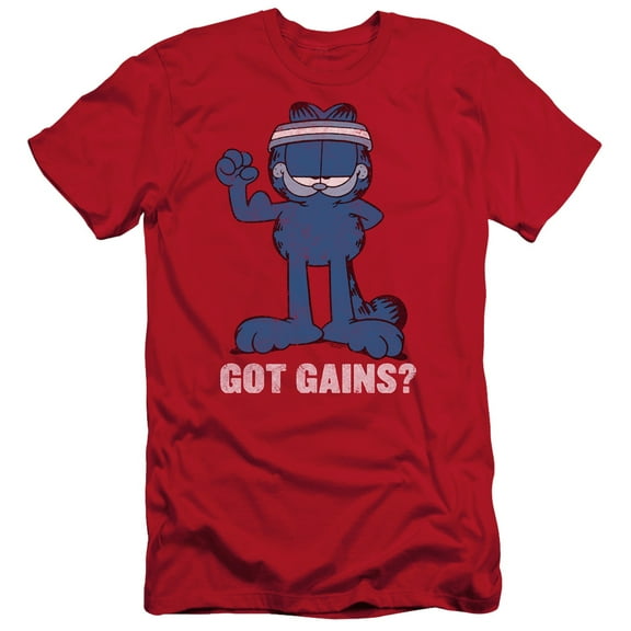 Garfield Got Gains S/S Adult 30/1 T-Shirt Red
