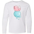 thumbnail image 3 of Inktastic Cute Axolotl Sitting on a Bubble Long Sleeve Youth T-Shirt, 3 of 5