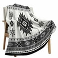 thumbnail image 6 of Gray Boho Flannel Blanket for Bed, Southwest Aztec Country Geometric Aesthetic Soft Cozy Warm Couch Throw Blanket, Lightweight Fluffy Plush Bedding Blankets for Sofa Decor All Season 40"x50", 6 of 7