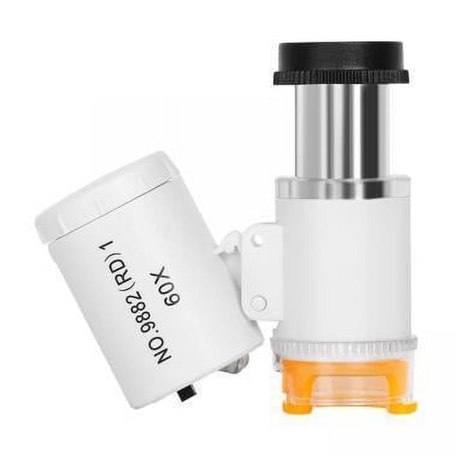 Lupa para joyería,Mini microscopio educativo de 60 aumentos,Lupas para joyería Lupas con lámpara auxiliar,Lupa de bolsillo plegable con herramienta ligera para pasatiempos,Lupa portátil de