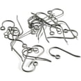 thumbnail image 1 of 20 Silver Nickel Free Hypoallergenic Raw Titanium French Hook Earring Findings, 1 of 2