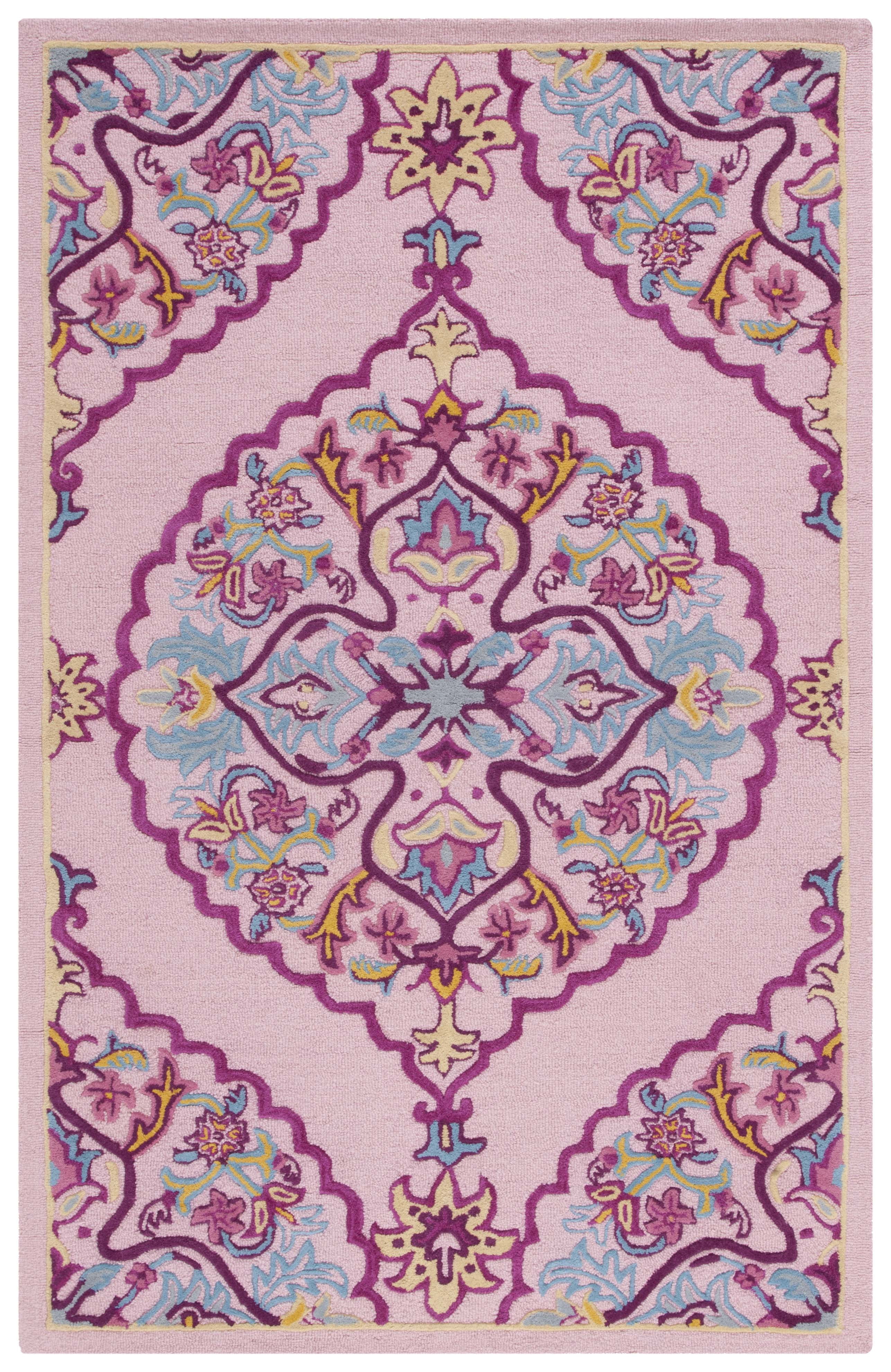SAFAVIEH Bellagio Rio Floral Wool Area Rug, Pink/Multi, 5' x 8'