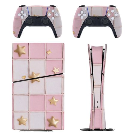 Pink Candy Cubes Console Skin Bundle for PS5 Pro Slim Disc & Digital / PS4 - Full Wrap + Dual Controller Flair