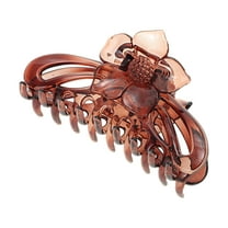 Unique Bargains 1 Pc Fashion Rose Flower Hair Clips Hairdo Clip Brown