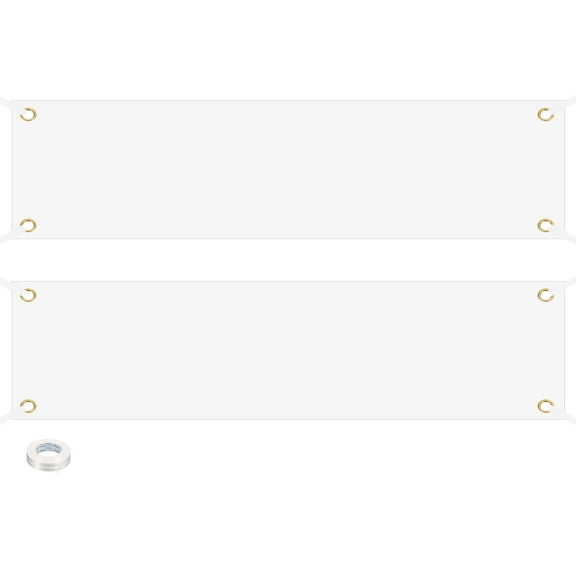 Uxcell Vinyl Blank Banners Signs to Decorate 2'x8' Sublimation White Banner, 2 Set