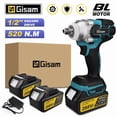 thumbnail image 2 of 520N.M Brushless Cordless Electric Impact Wrench 1/2 Inch High Torque Power Tool,1 Battery, 2 of 7