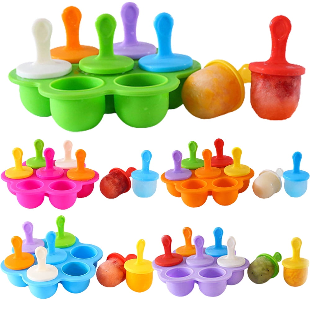 Elbourn Popsicles Molds, 7cavity Ice Pop Molds, Food Grade Baby