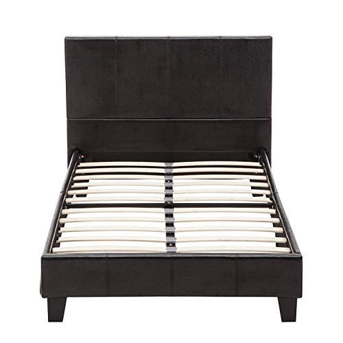 Faux Leather Bonded Platform Bed Frame/Upholstered Panel ...