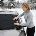 thumbnail image 4 of Car Windshield Snow Cover Ice Guard, Thickened Oversized Auto Sun Shade Protector for Front Window, All Weather Vehicle Sunshade for Cars Trucks BlackC, 4 of 4