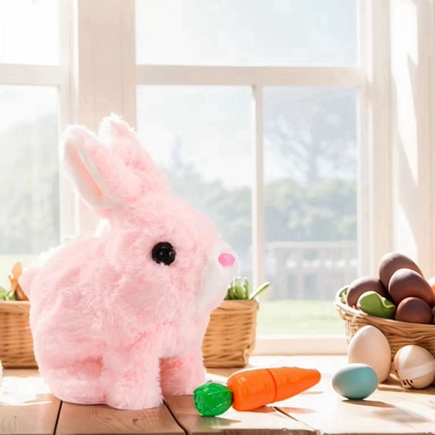 Conejo De Peluche Interactivo Que Salta, Mueve Cola Y Hace Sonidos – Juguete Electrónico Con Zanahoria Incluida, Ideal Para Pascua Y Regalos Infantiles A Partir De 3 Años