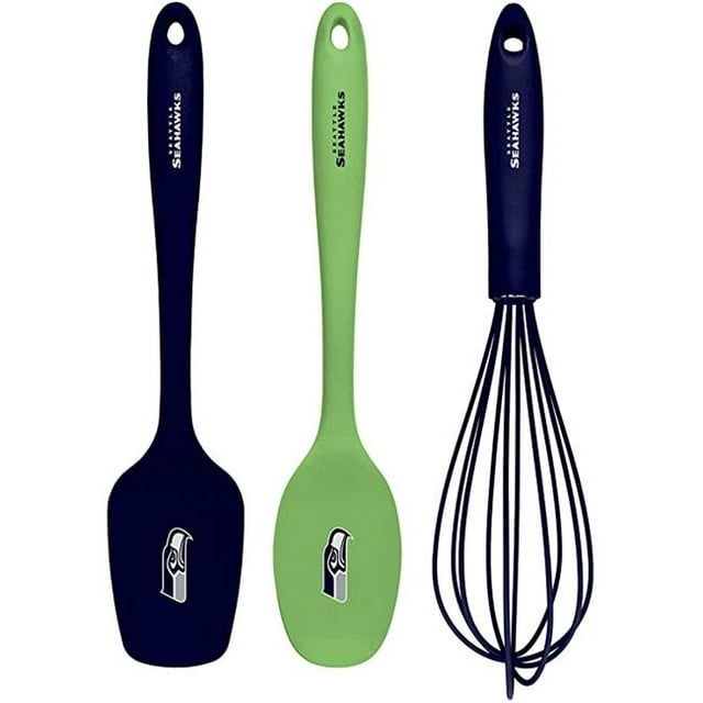 Collection KUSNFL2901 NFL Seattle Seahawks Ensemble d'Ustensiles de Cuisine - 3 Pcs