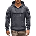 thumbnail image 3 of Blekii Men's Cargo Pocket Hoodie, Utility Style Pullover Sweatshirt, Large Pocket Detail on Chest, Durable Casual Top for Work Or Outdoor Use, Rugged Streetwear Look, Functional for, 3 of 8