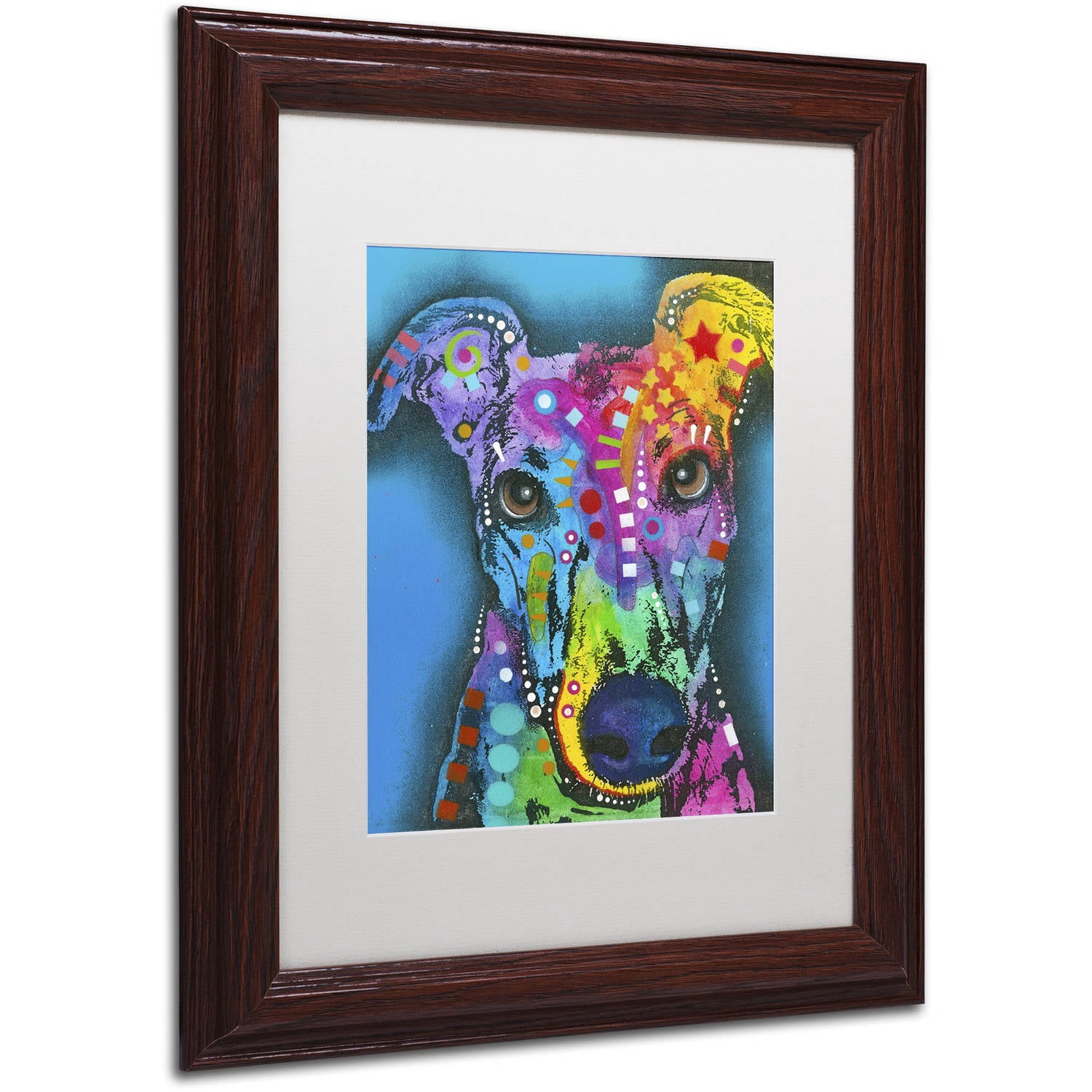 Trademark Fine Art "What Ya Thinking Bout?" Canvas Art by Dean Russo, White Matte, Wood Frame
