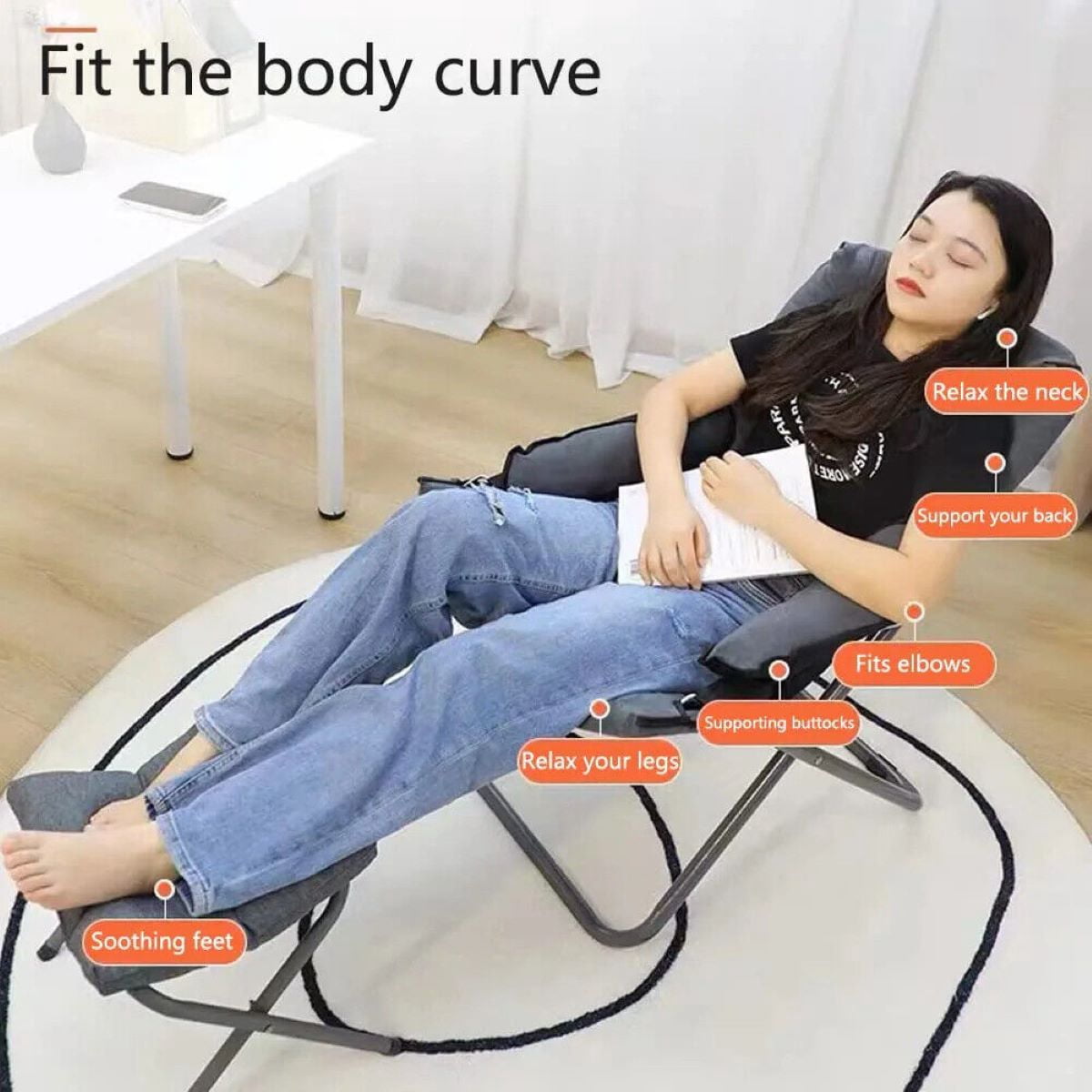 WSYW Lazy Chair with Ottoman Living Room Modern Lounge Armchair Reclining Chair Seats for Adult Kid Bedroom