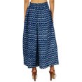 thumbnail image 7 of Bimba Womens Designer Pajamas Blue Wide Leg Palazzo Pants Back-Elastic-Waist, 7 of 7